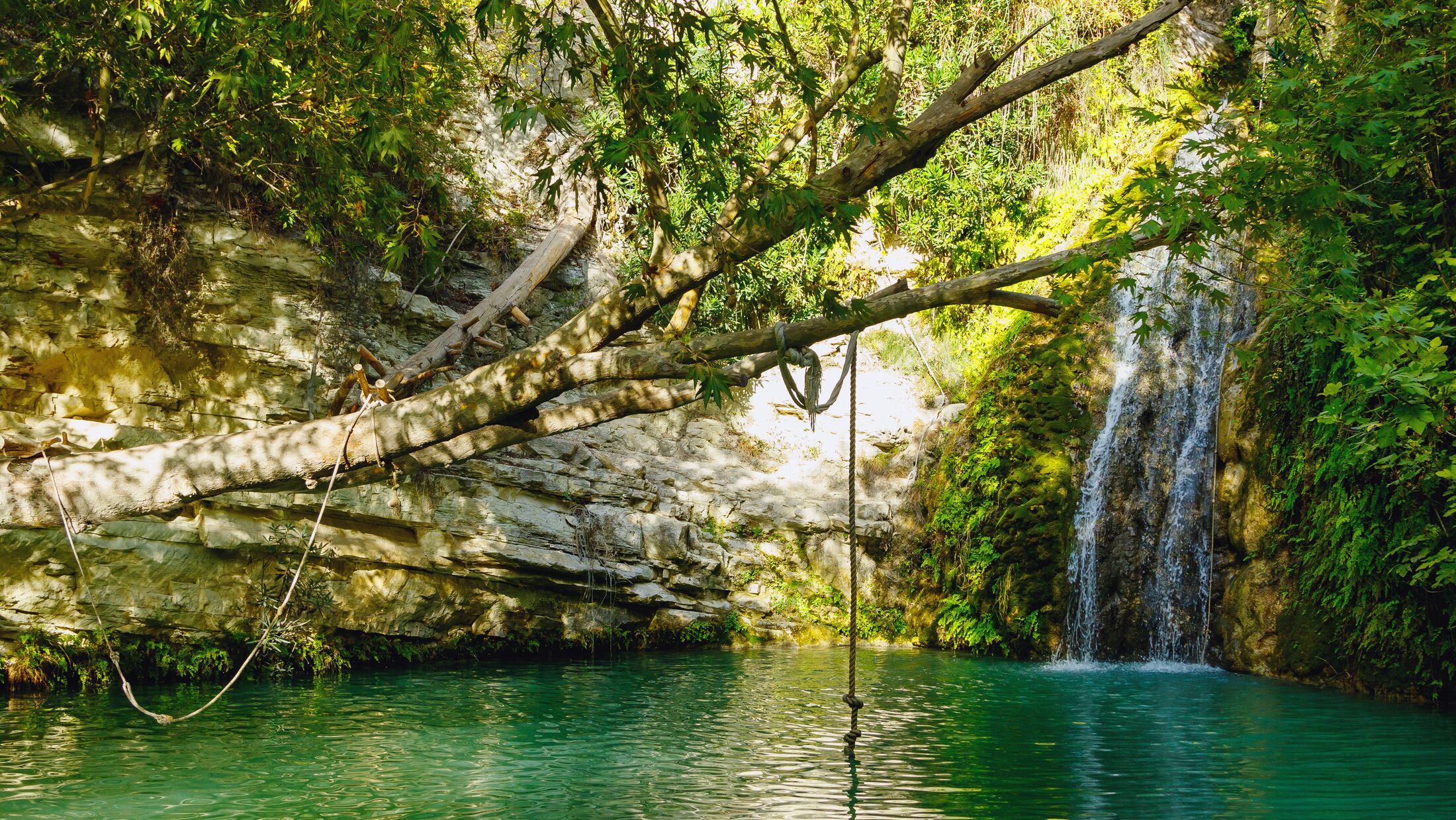 Adonis Baths Waterfalls in Paphos, Cyprus.