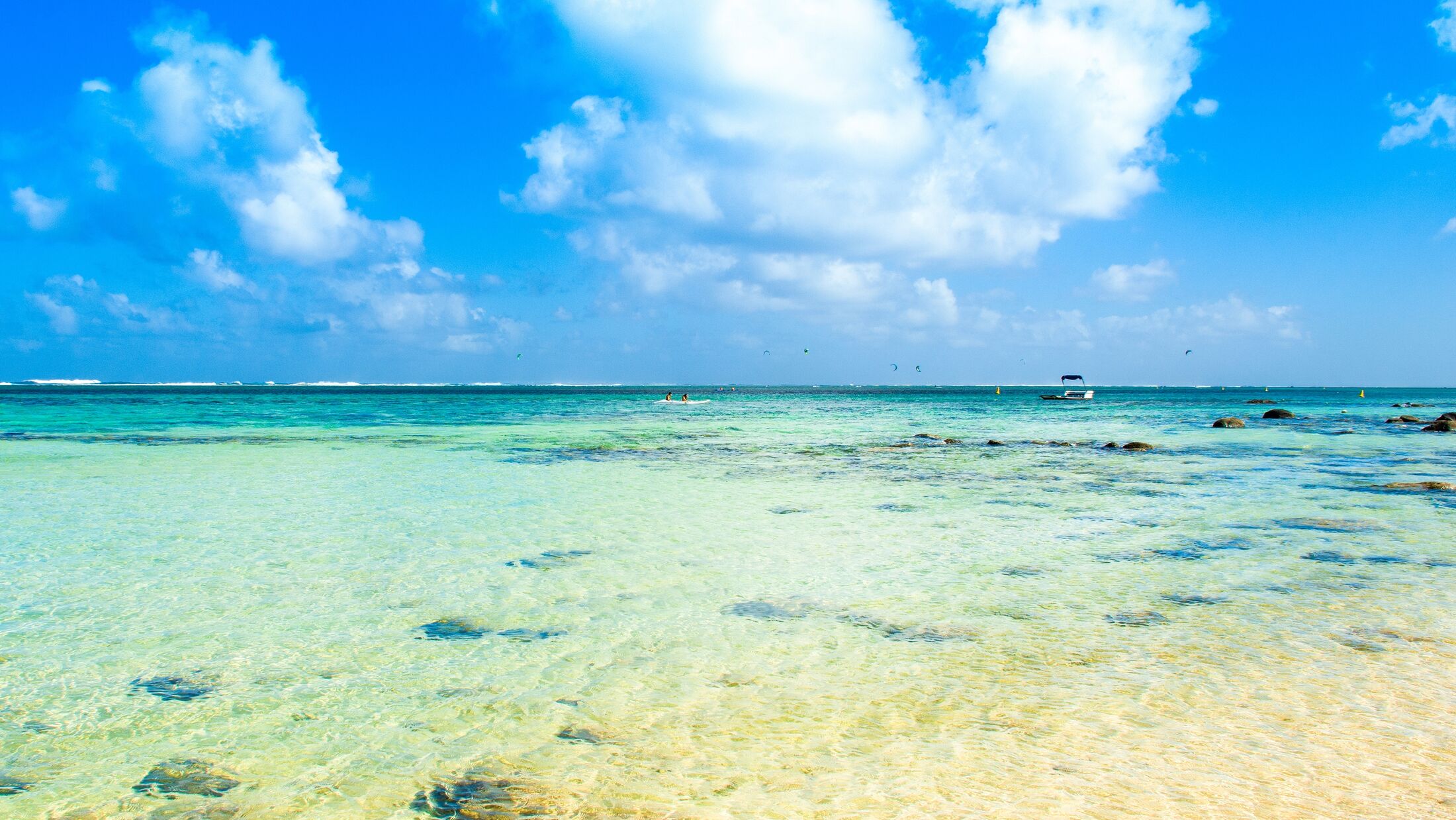 Beautiful tropical landscape of the coast of Bel Ombre and Indian Ocean, Mauritius Island