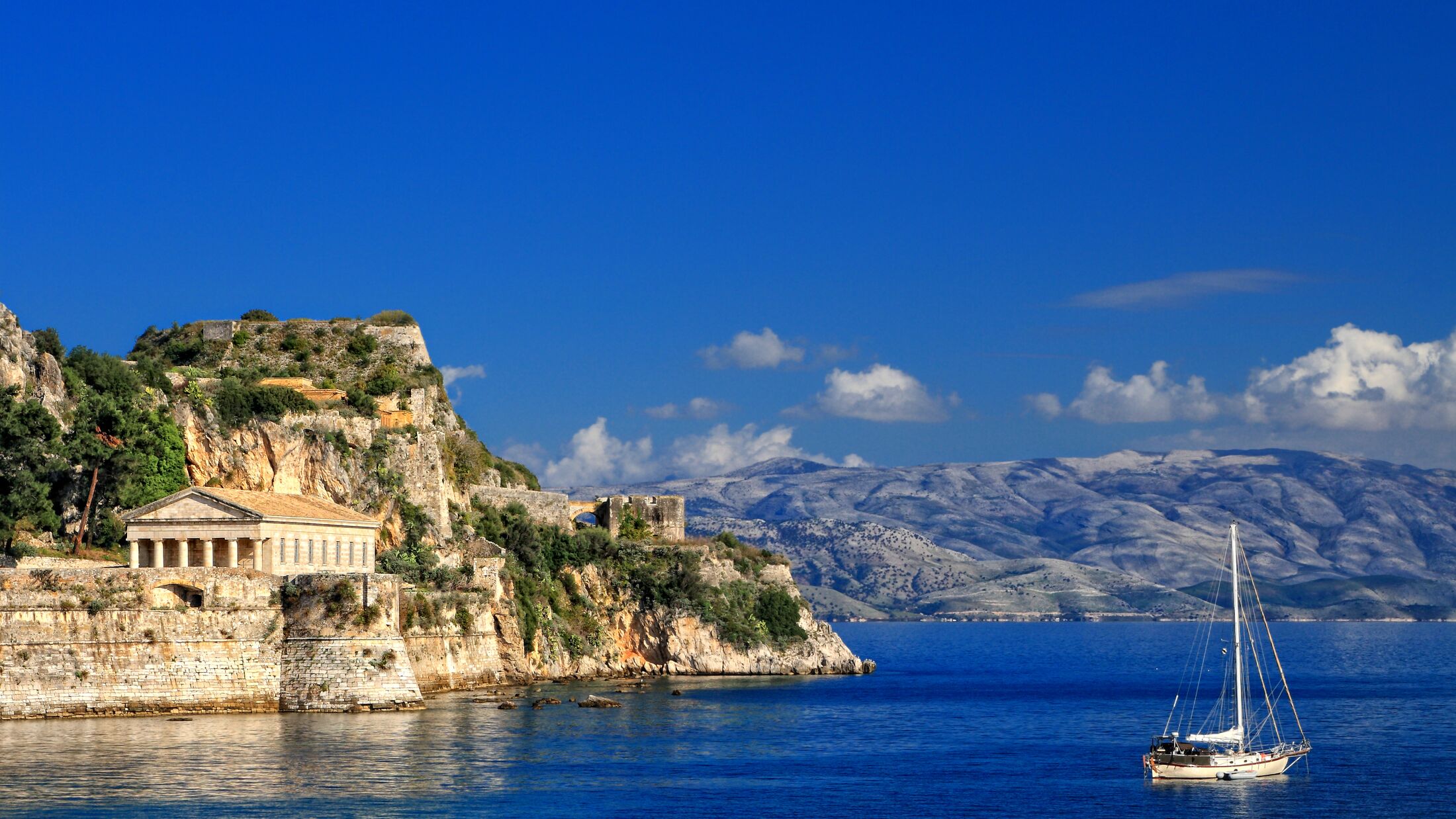 Hellenic temple at Corfu island, Greece